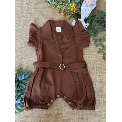 Tan Brown Unisex Baby Playsuit 